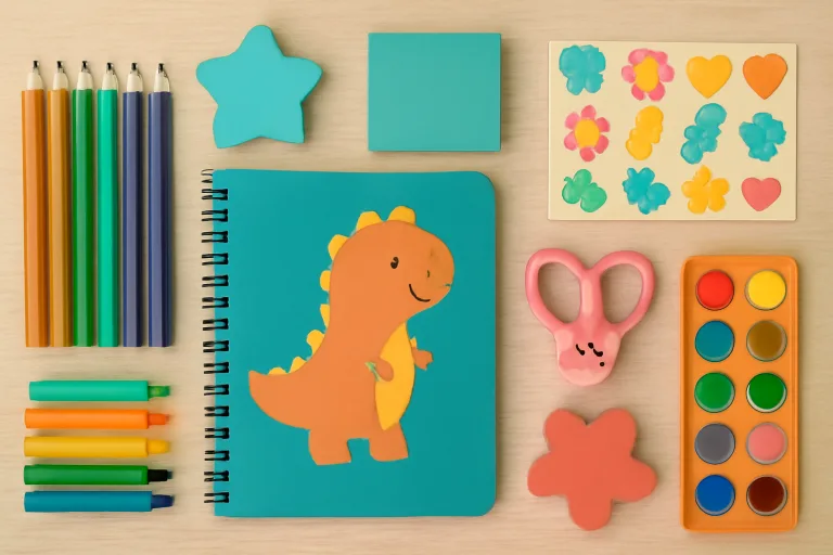 Crayons and art supplies for school
