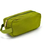 Wholesale Custom SYG25070 Simple Green Canvas Zipper Pencil Case