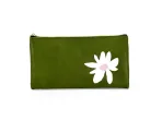 Wholesale Custom SYG25080 Floral Green Leather Zipper Pencil Case
