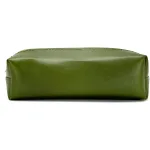 Wholesale Custom SYG25081 Sleek Green Leather Zipper Pencil Case