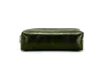 Wholesale Custom SYG25082 Classic Dark Green Leather Zipper Pencil Case