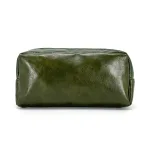 Wholesale Custom SYG25083 Two-Tone Green Leather Zipper Pencil Case