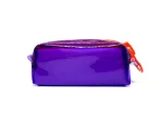 Wholesale Custom Neon Purple Transparent Pencil Case with Orange Zipper for School & Office - Image 2