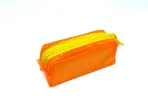 Wholesale Custom Neon Orange and Yellow Zipper Pencil Case for School or Office