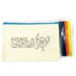 Canvas Pixel & Chomp Pencil Case with Markers – Fun and Practical for School, Kids, and Art Projects