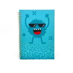 Pixel & Chomp A5 Blue Monster-Themed Spiral Notebook for Kids