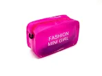 Pink Cosmetic Bag – Stylish and Transparent Organizer for Makeup, Accessories, or Travel