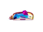Colorful Iridescent Pencil Case with Heart & Pom Pom Fun and Fashionable Organizer - Image 2