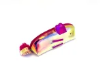 Colorful Iridescent Pencil Case with Heart & Pom Pom Fun and Fashionable Organizer