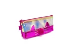Pink Cat-Themed Iridescent Pencil Case with Pom Pom Cute and Stylish Organizer