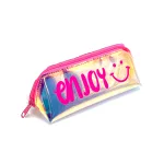 Enjoy-Themed Iridescent Pencil Case Vibrant, Fun, and Practical Organizer