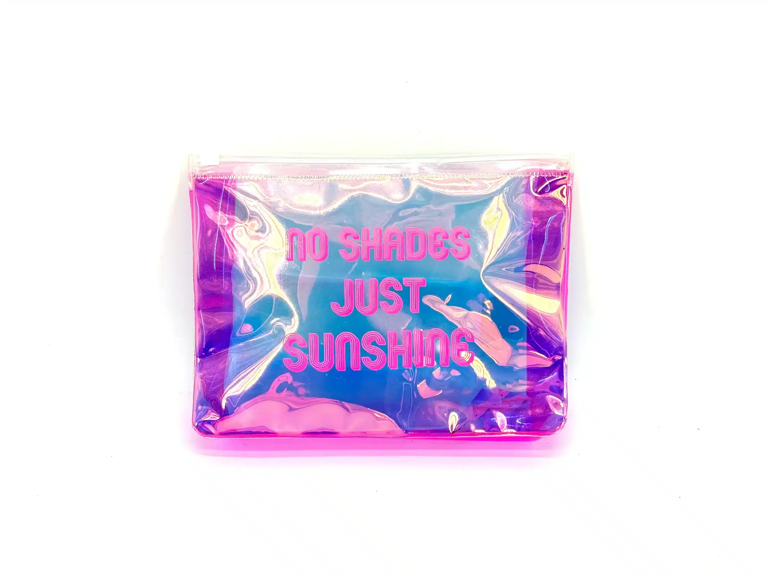 Trendy Pink & Purple Transparent Pouch Perfect for Beach Days & Summer Fun