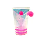 Iridescent Floral Pouch with Pom Pom Cute and Playful Accessory