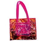 Vibrant Pink Transparent Tote Bag – Stylish and Fun for School, Work, or Shopping