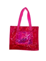 Vibrant Pink Transparent Tote Bag – Stylish and Fun for School, Work, or Shopping - Image 2