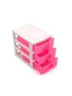 Roze bureau-organizer met 3 laden - Compacte opbergoplossing voor thuis en op kantoor