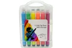 12-Color Felt Tip Pens with Stamps – Fun & Creative Markers for Kids & Artists - Image 2