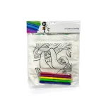 Bolsa de tela para colorear con rotuladores y temática de pereza - Kit de bricolaje creativo para niños