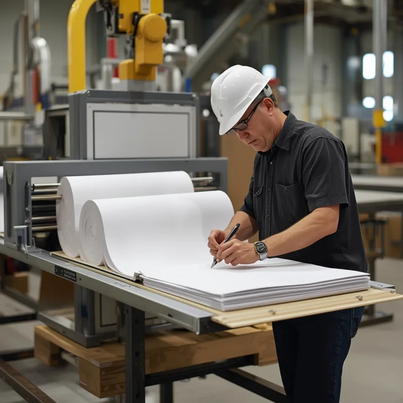 Notebook paper quality testing for weight, smoothness, and durability on the factory floor