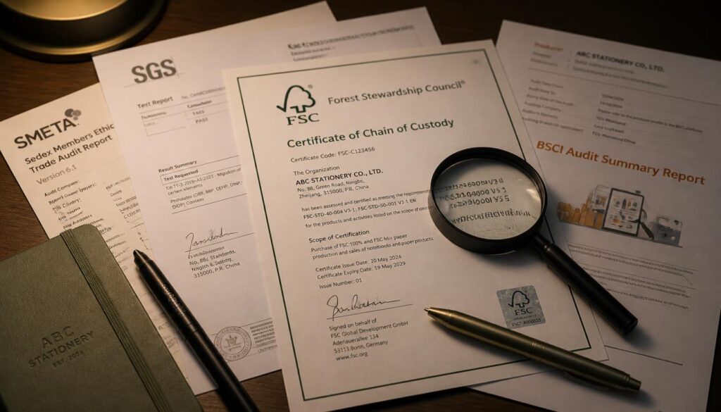 Stationery Manufacturer Certifications: BSCI, SEDEX, FSC & RoHS 1 stationery manufacturer certifications documents BSCI FSC