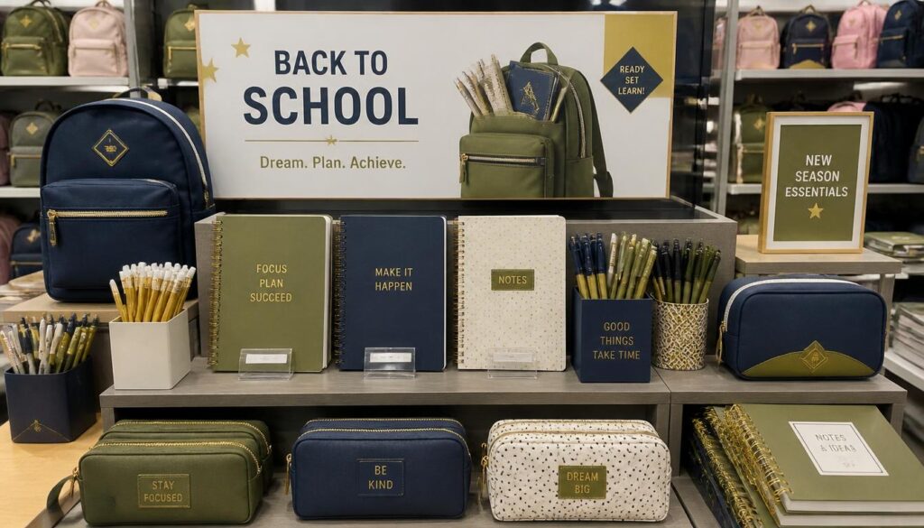 back to school stationery wholesale retail display