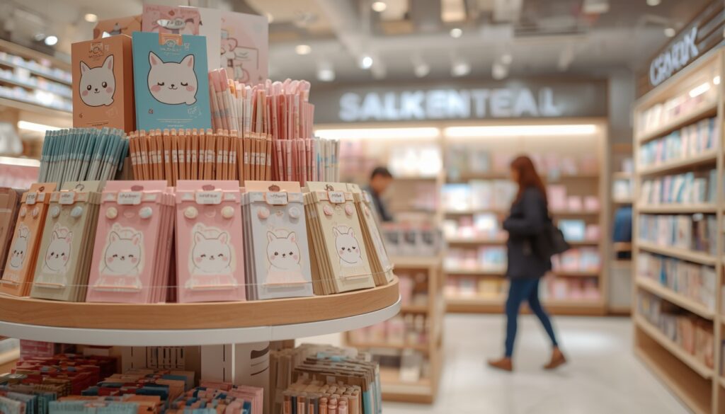 kawaii stationery wholesale retail display